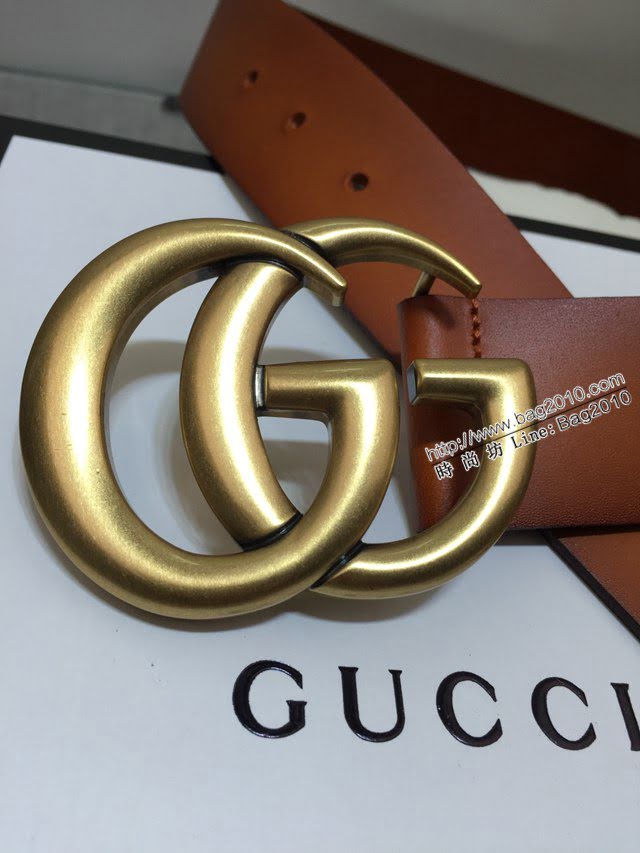 Gucci男士經典皮帶 古奇雙G低腰高腰穿戴腰帶  jjp1767